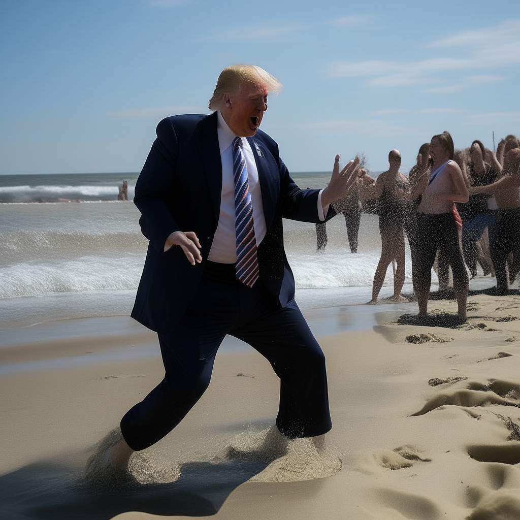 donald trump dancing at the beach