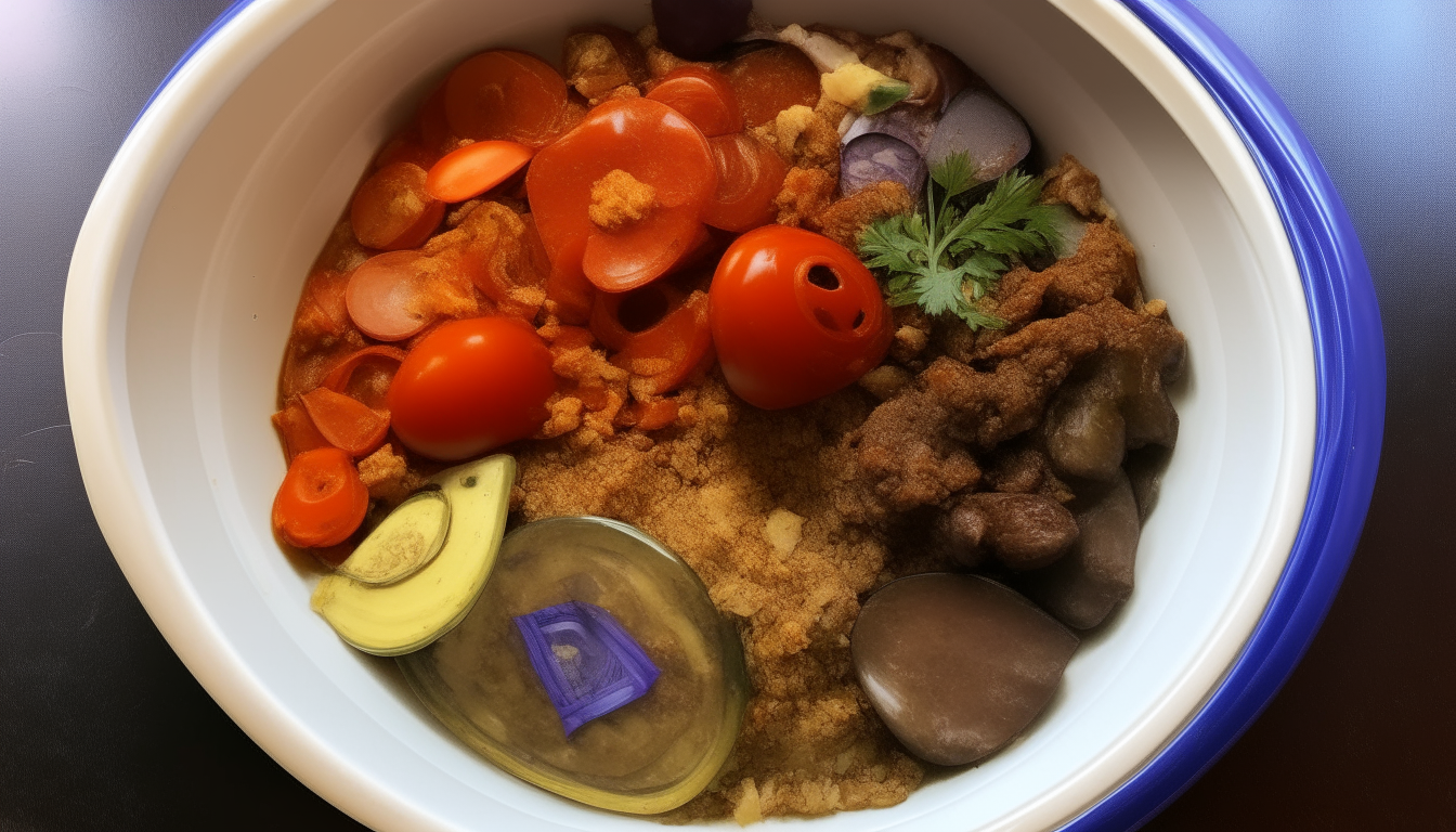 Potatoes, eggplant layered in Instant Pot. Lamb mixture, tomatoes, spices added on top