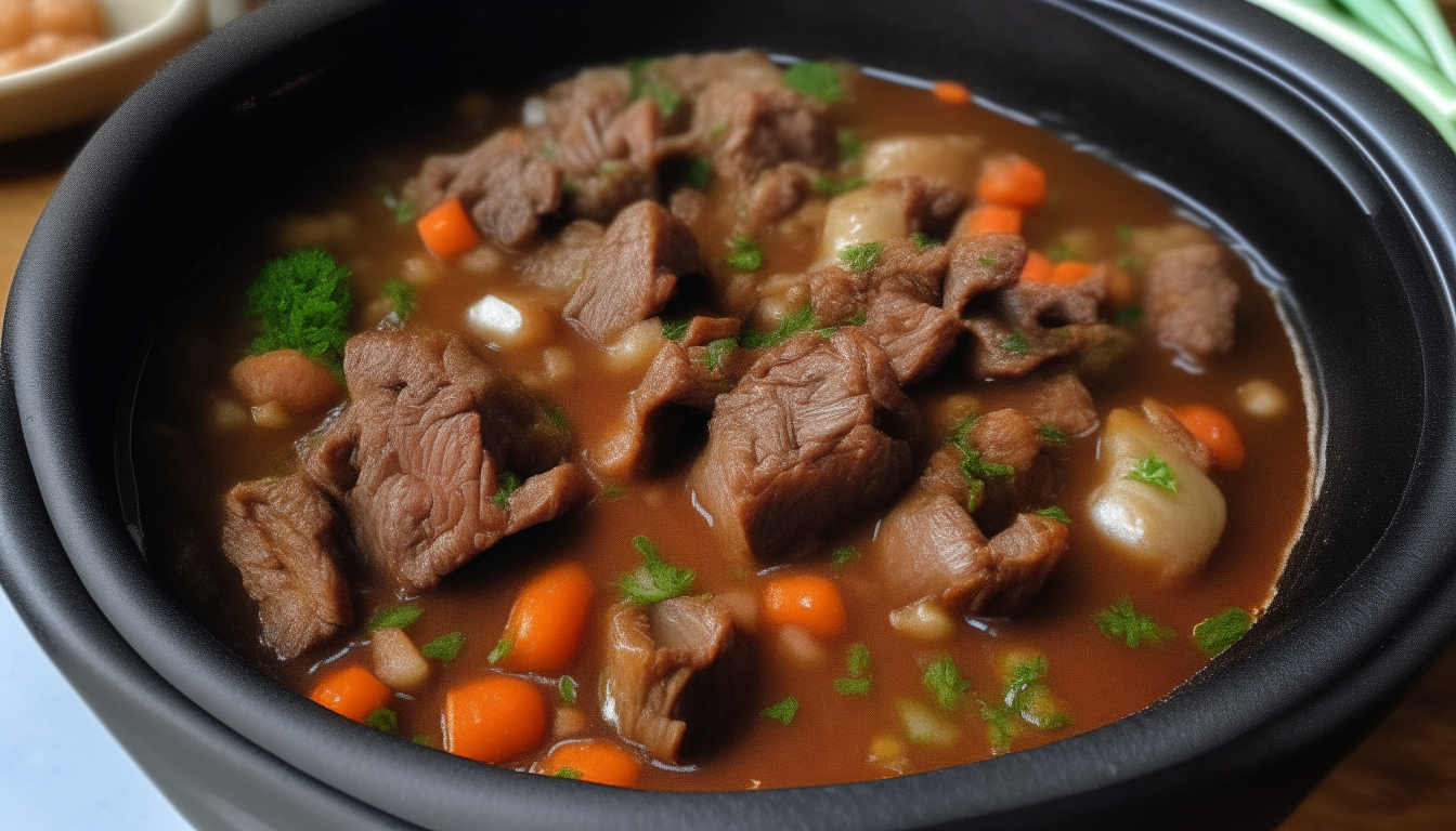 Instant Pot cooking lamb stew on Meat/Stew mode.