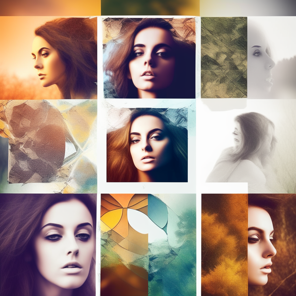 A collage style image combining the styles of images 2, 3, 7, 6 and 5