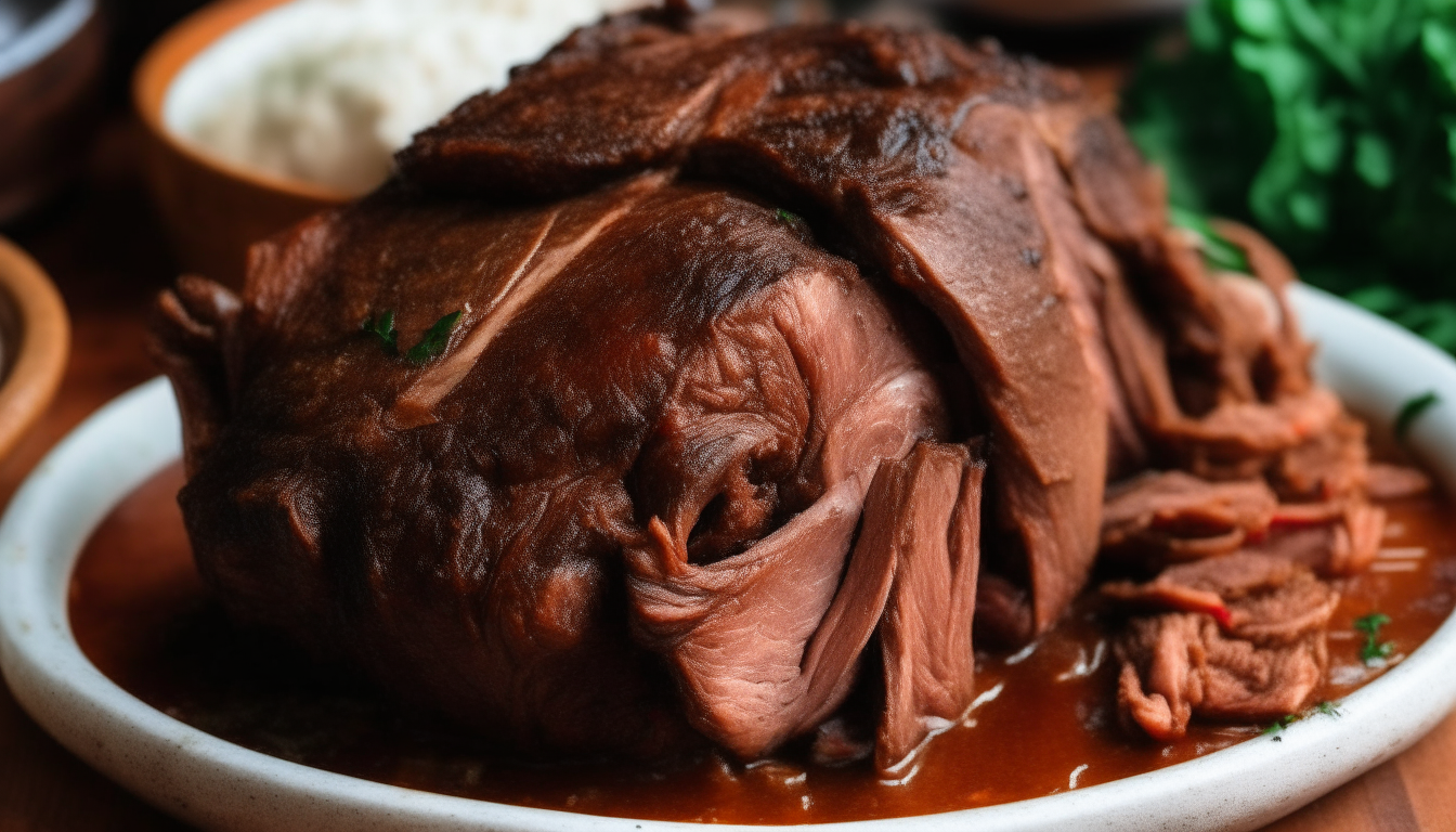 Spiced wild boar shoulder seared in Instant Pot