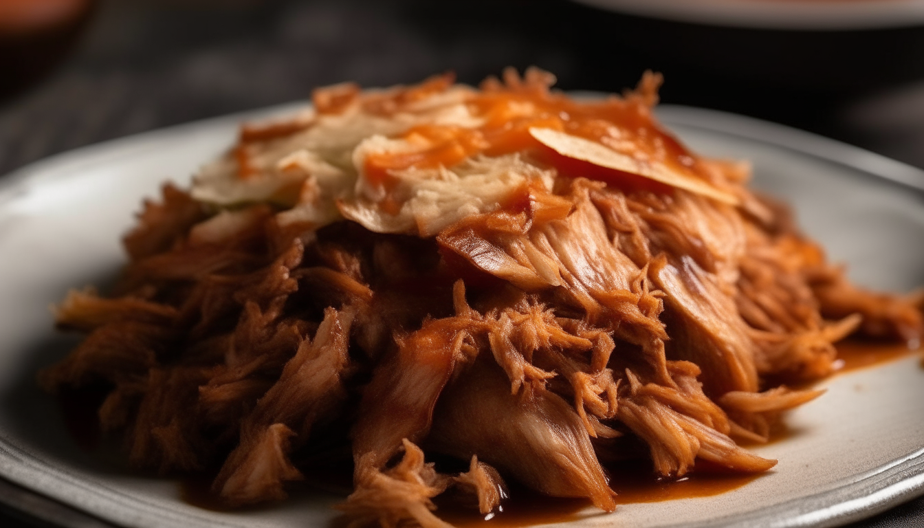 Tender pulled pork served on a plate