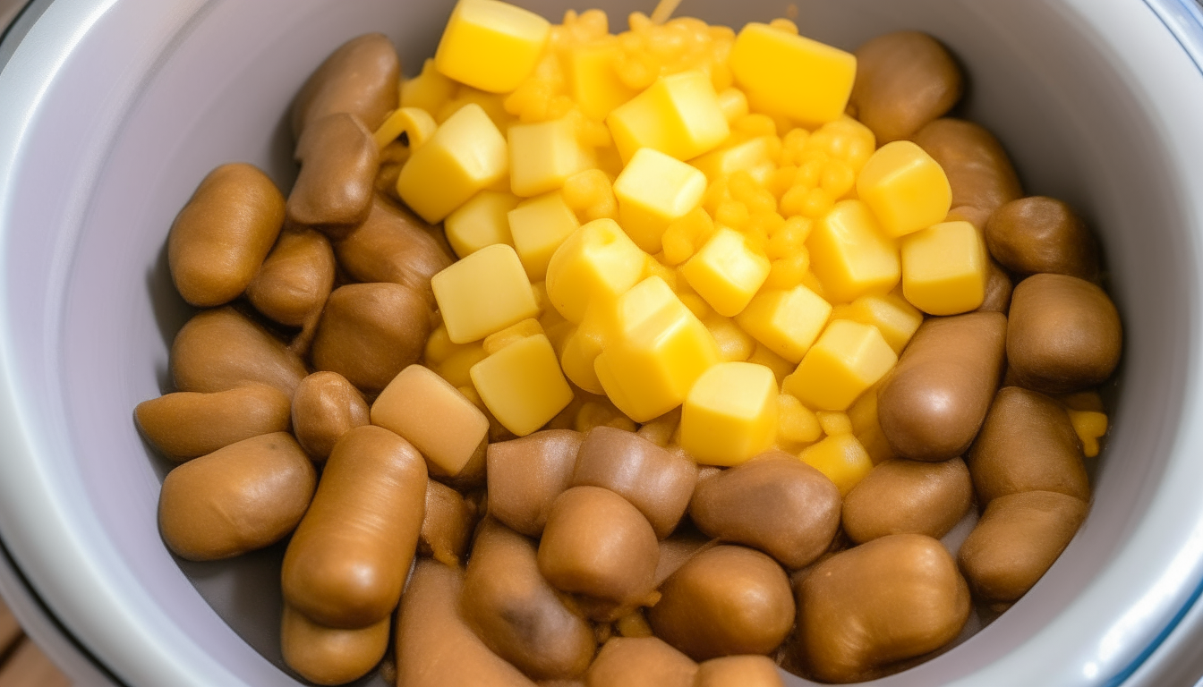 Instant Pot with corn added to potatoes, sausage, cooking 2 more minutes