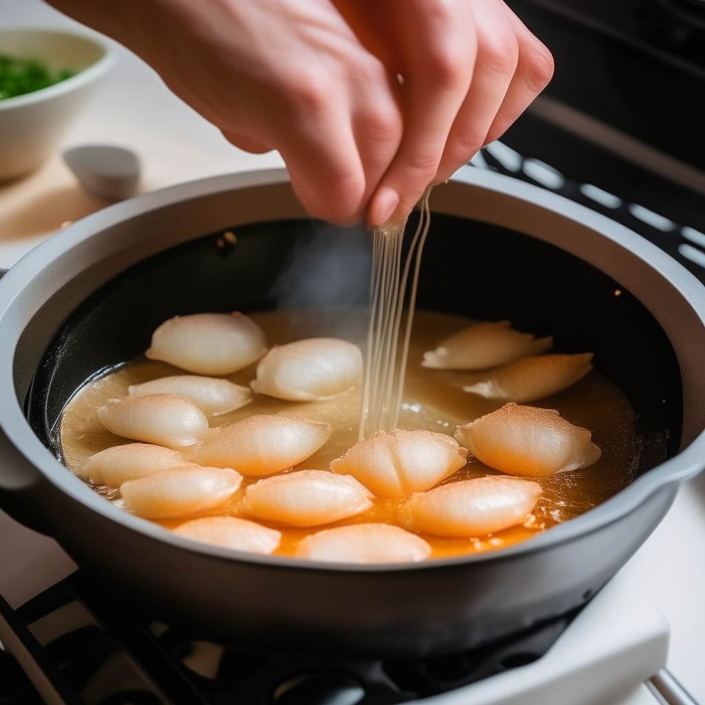 Searing scallops in an Instant Pot to develop a golden crust before removing to set aside