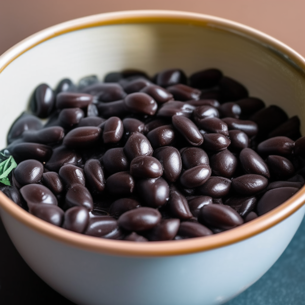 Black beans soaking overnight in a bowl, step 1