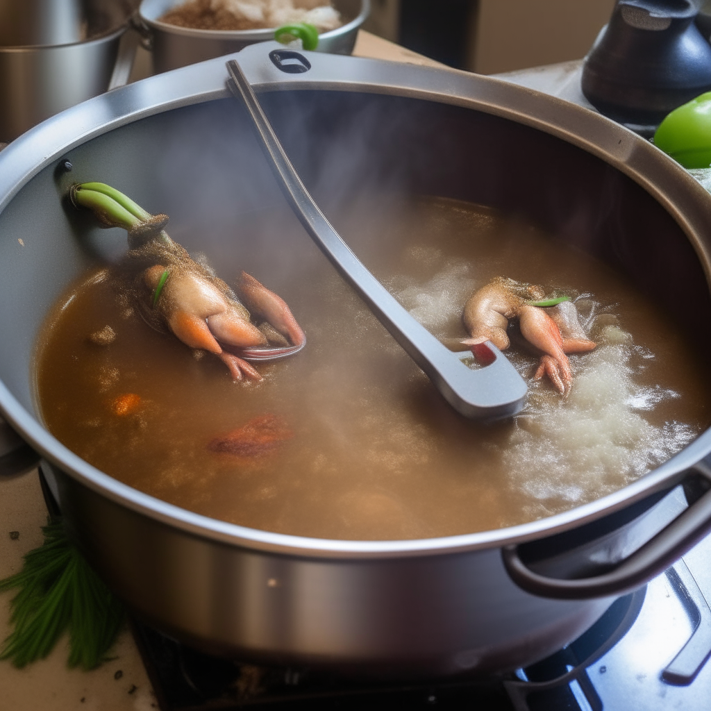 Gumbo cooking under pressure before serving, step 4