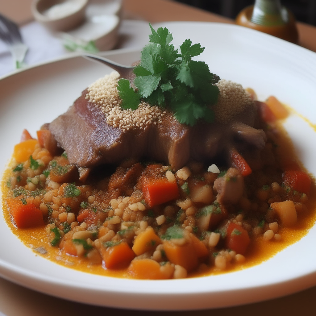 Tender lamb served over couscous, step 4