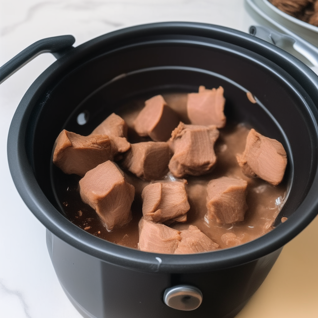 Browning lamb chunks in an Instant Pot, step 2