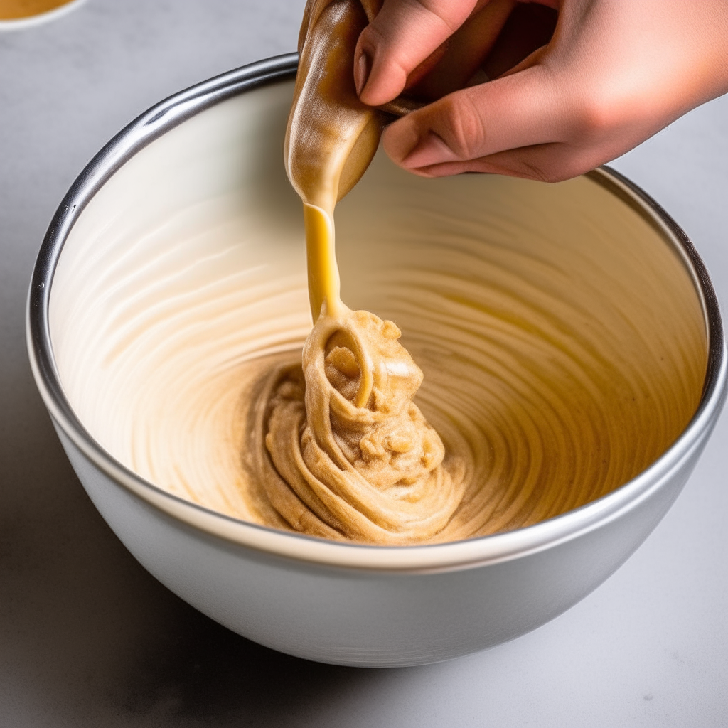 Mixing churro batter ingredients in a bowl, step 1