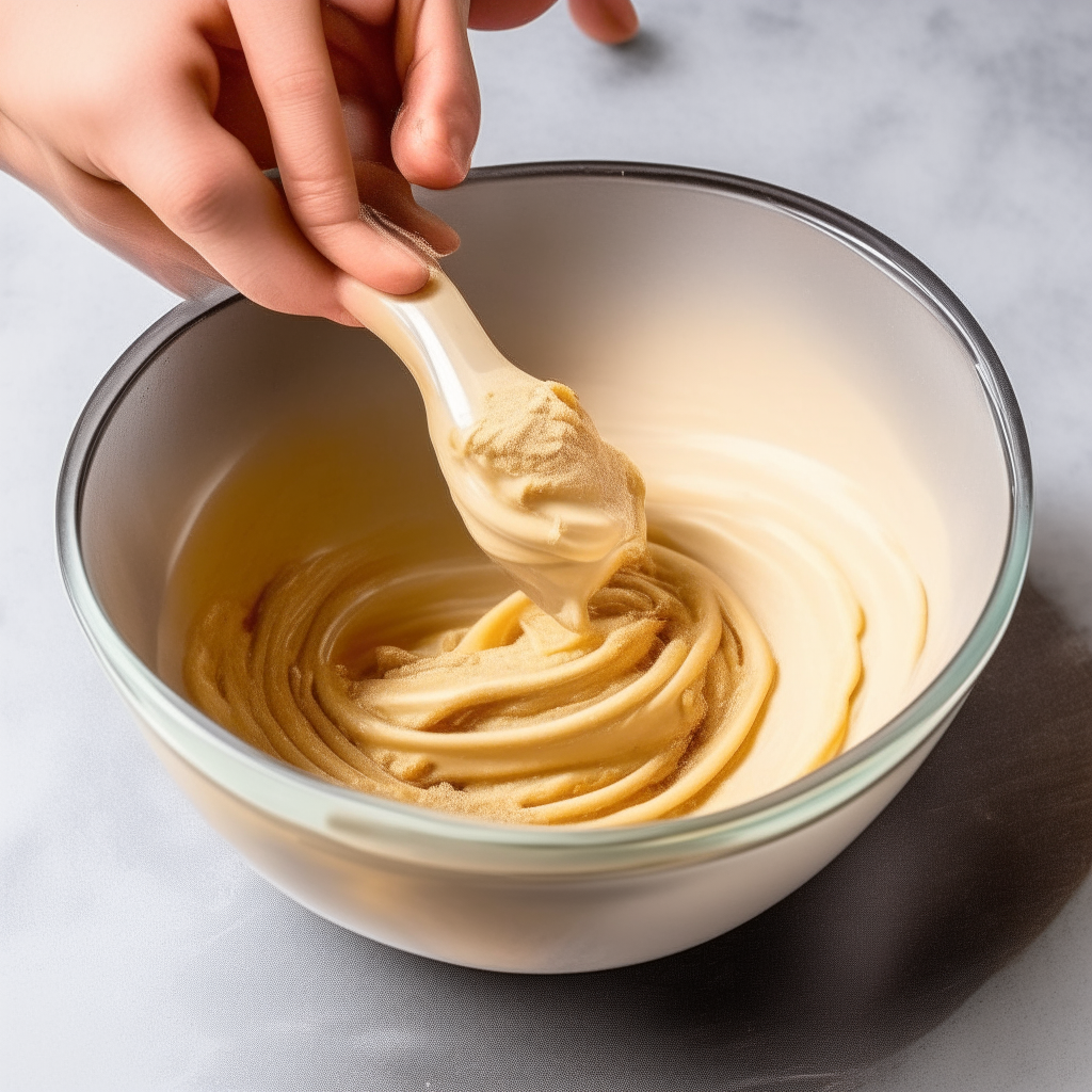 Mixing churro batter ingredients in a bowl, step 1, no hands shown