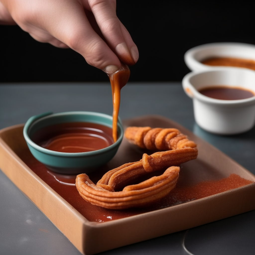 Spiced churro bites with dipping sauce, step 4, no hands