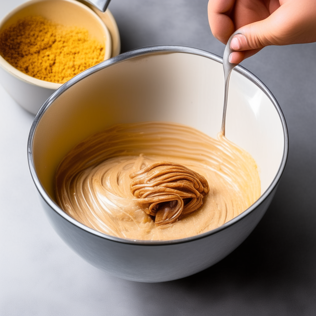 Mixing churro batter ingredients in a bowl, step 1