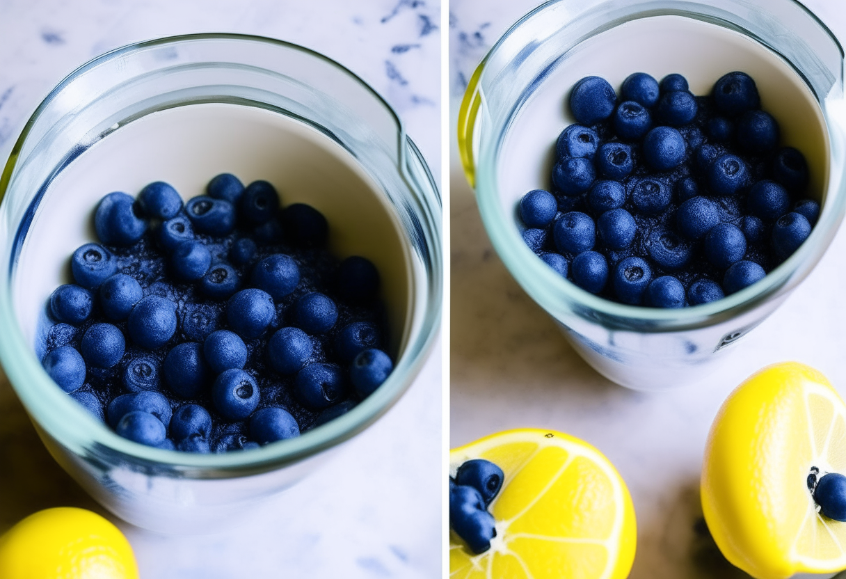 Step 1 - Blueberries, sugar, lemon juice and lemon zest combined in instant pot.