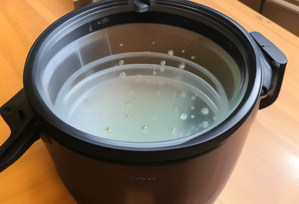 Step 2 - Water added to instant pot, then sealed and set to manual mode for 1 minute.