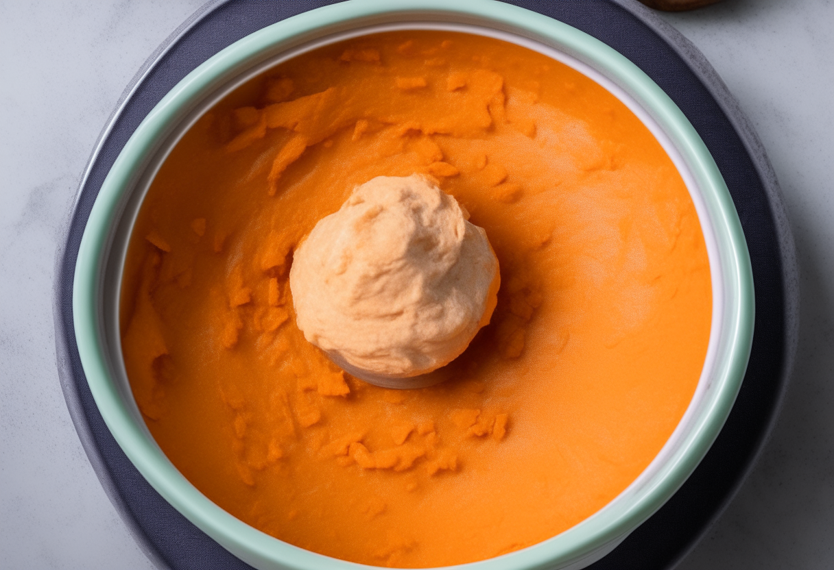 Mashed sweet potatoes mixed with milk, eggs, sugar, spices