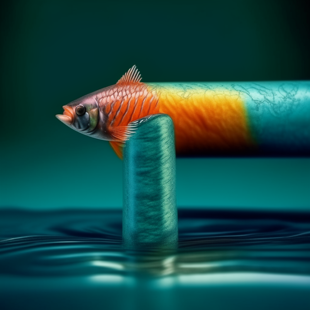 Un pez solo en el agua, con detalles en su piel y aletas
