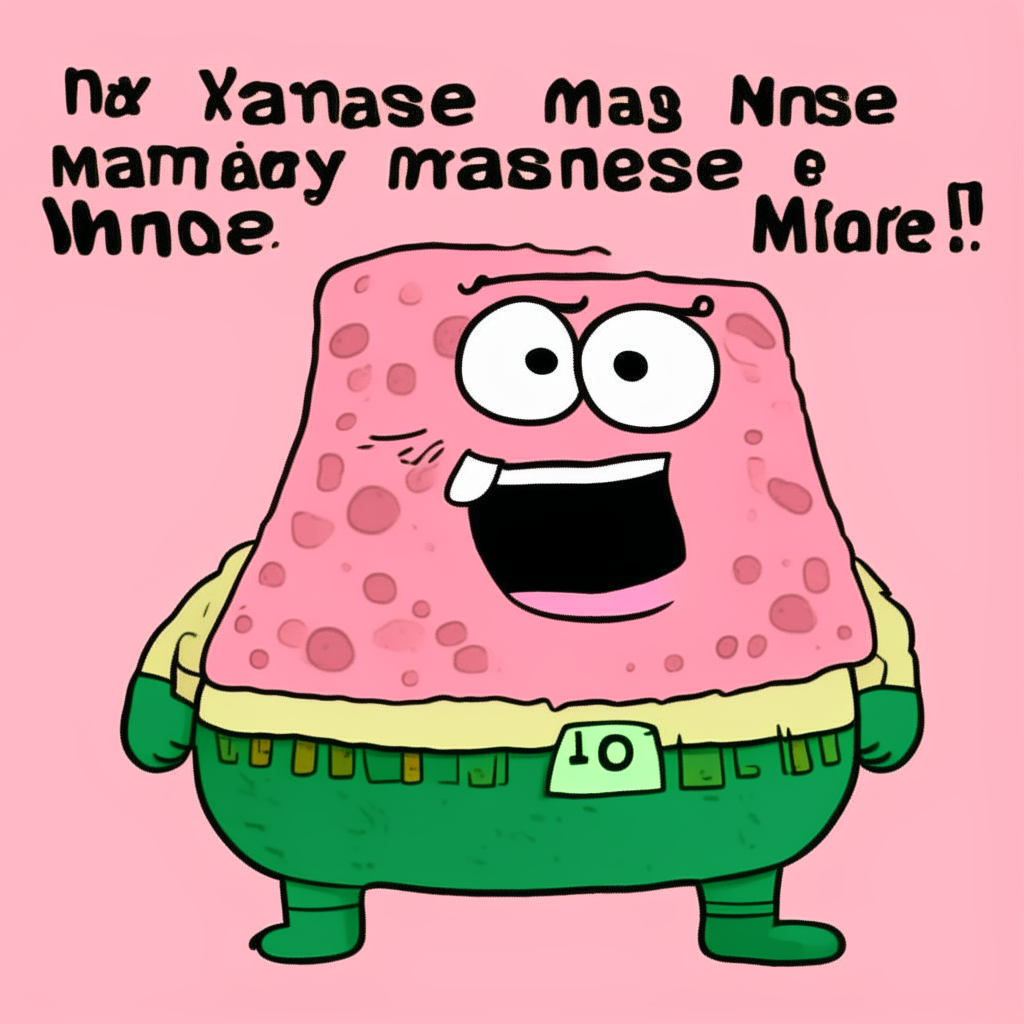 Patrick Star looking confused with the text 'Is mayonnaise a piece of media?' in a speech bubble