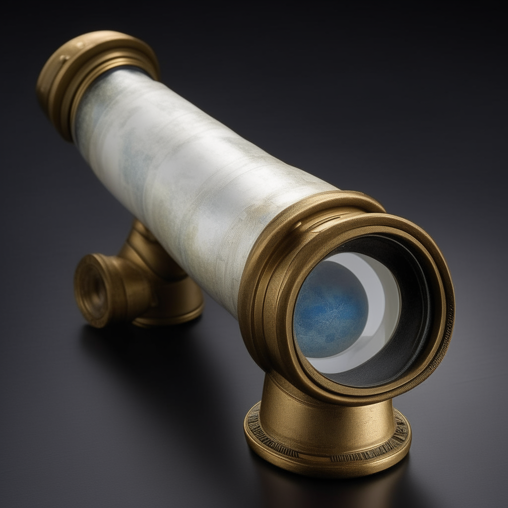 A brass spyglass set with moonstones around the rim, allowing visions of distant places when peering through its lenses