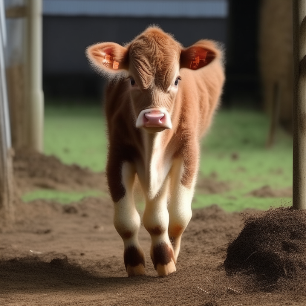 The calf grows fast,
On the farm