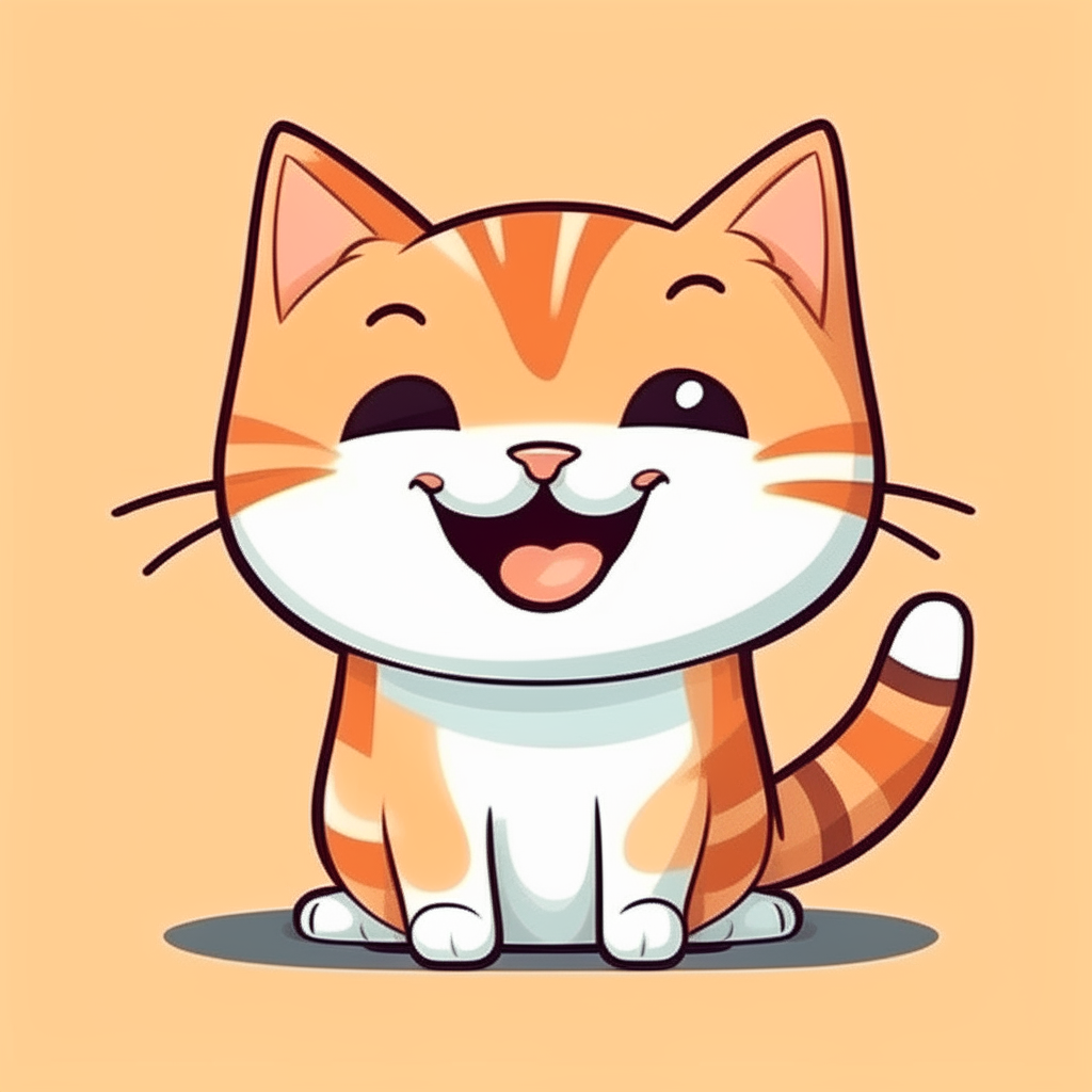 A cute cartoon cat smiling