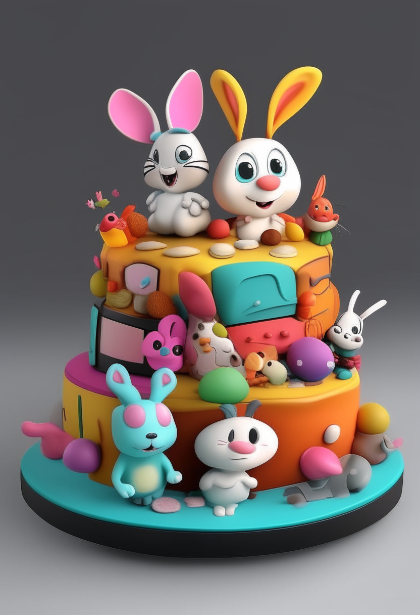 3D cartoon cake