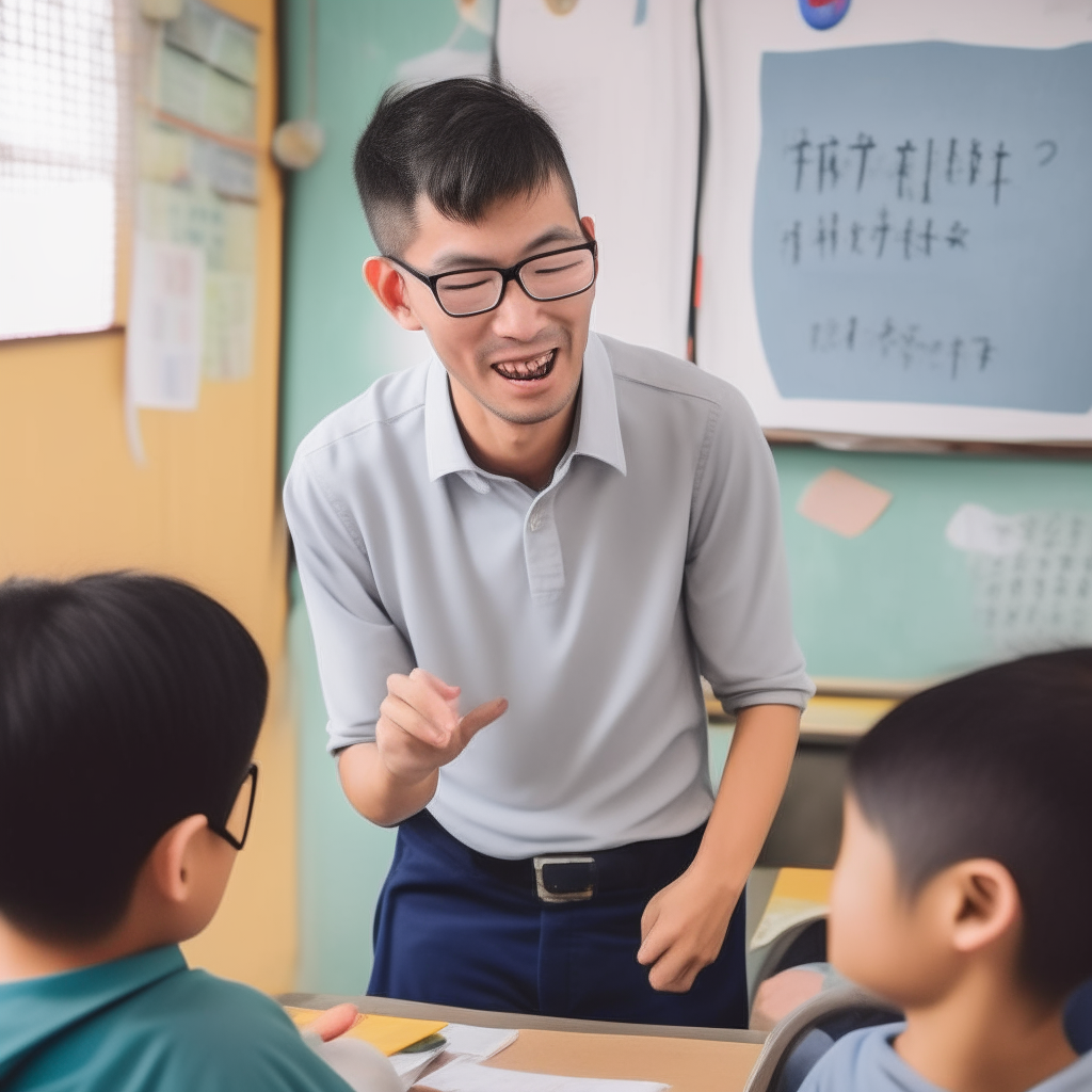 a teacher who is teaching English