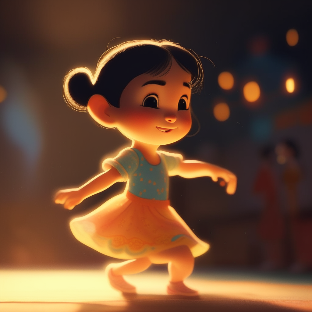 A little girl dancing Disney style more detail and more light 