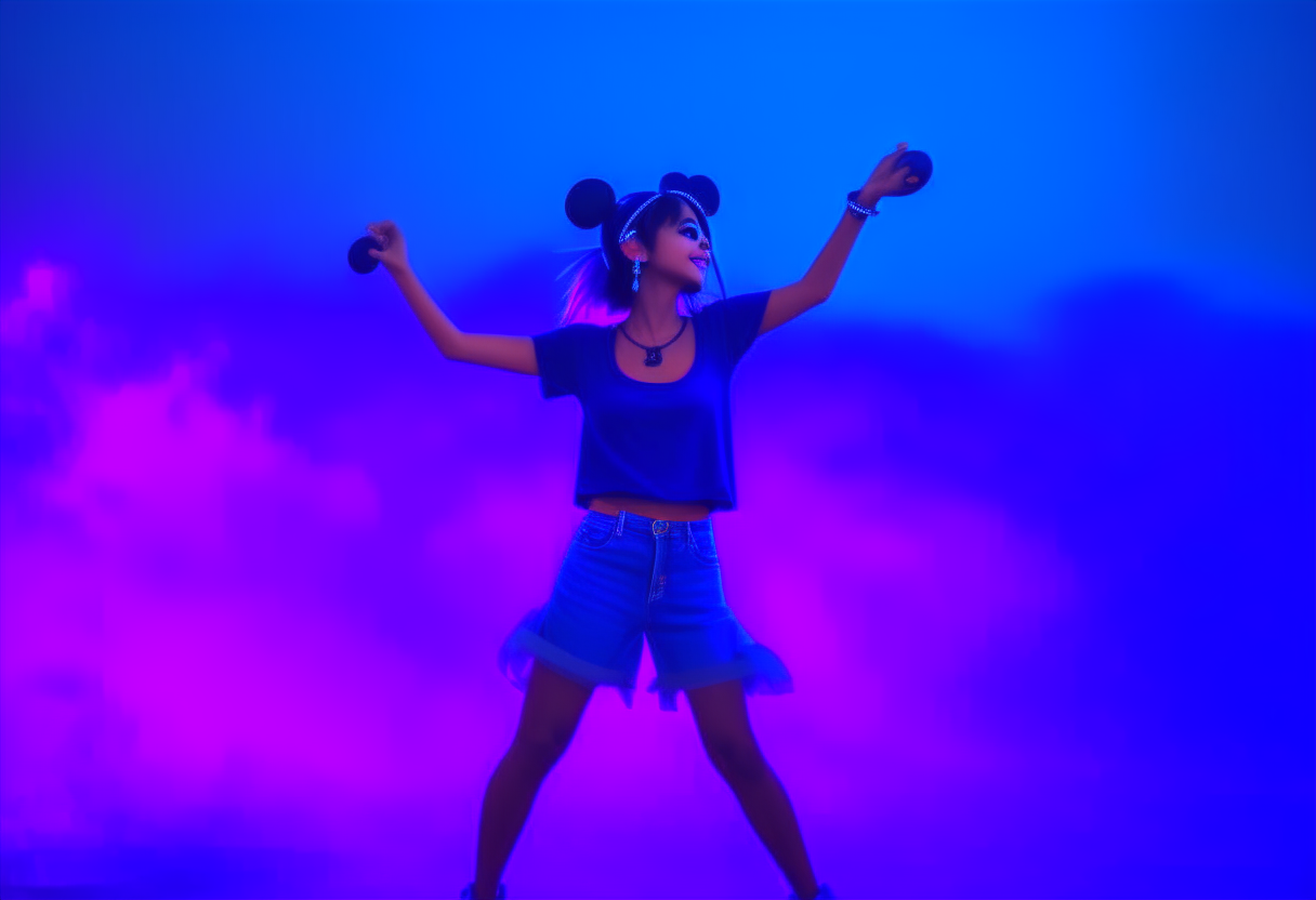 A l Teenage hot dancing Disney style more detail and more light 