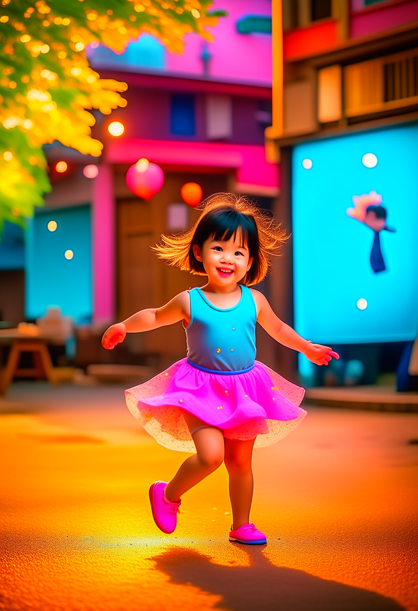 My little girl dancing. pixiv, award winning photography, Concrete art