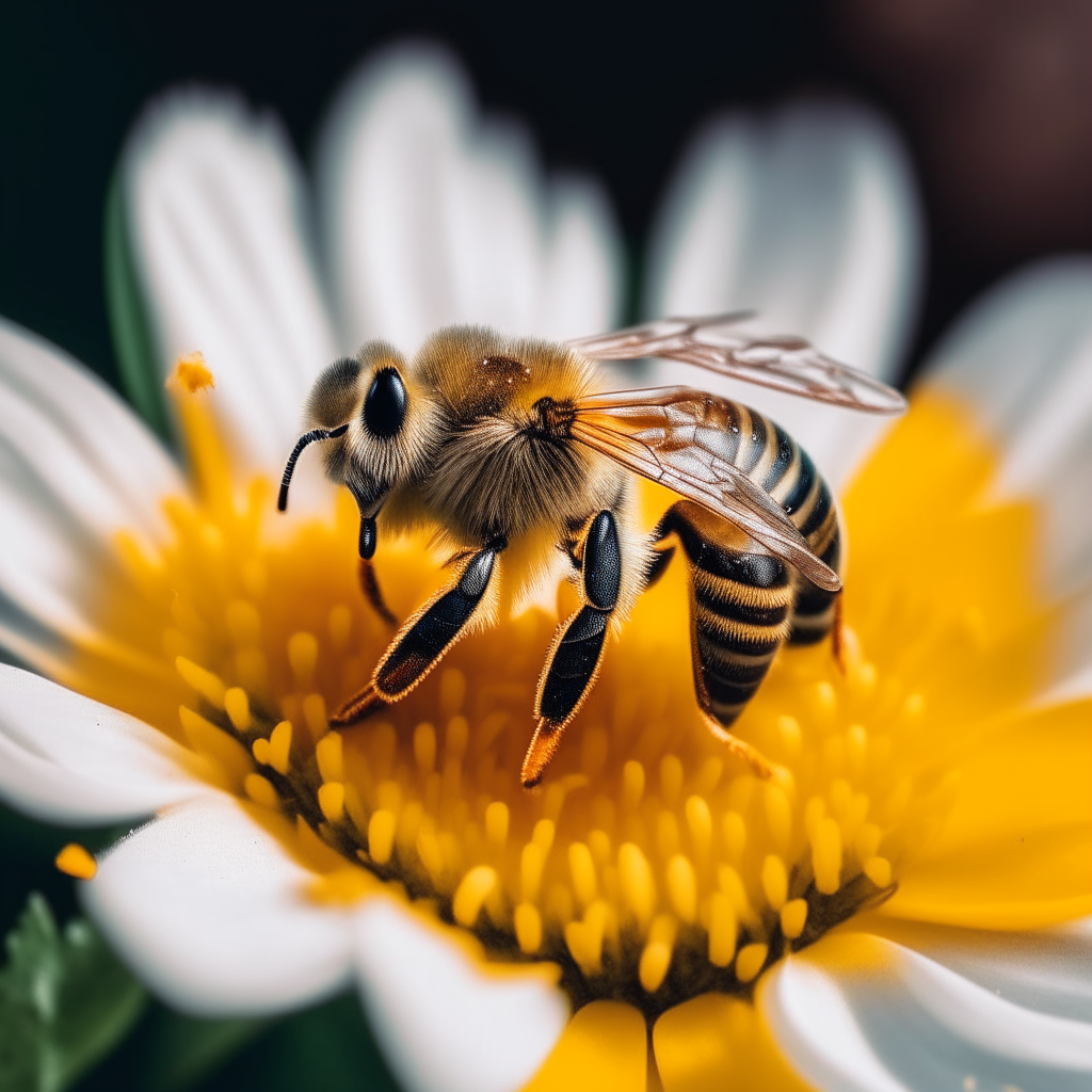 a honey bee sitting on a flower