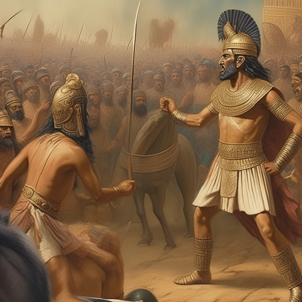Alalu facing King Lahma in battle over the throne of ancient Sumerian kingdom