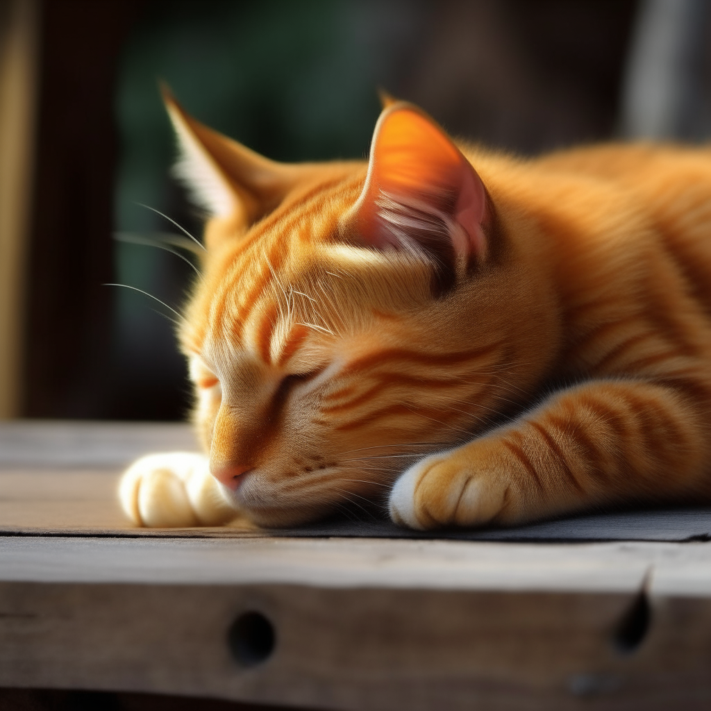 Un gato anaranjado descansando sobre una brújula de madera