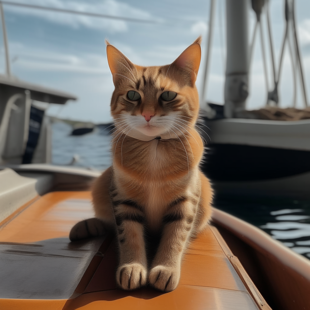 Gatito sobre barco