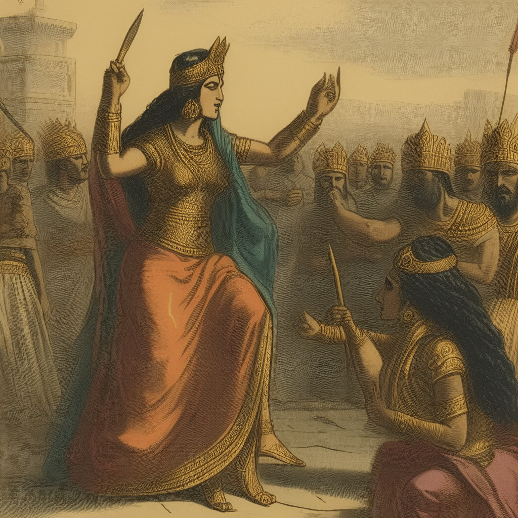 Anu proclaimed the new king after defeating Alalu, who flees into exile