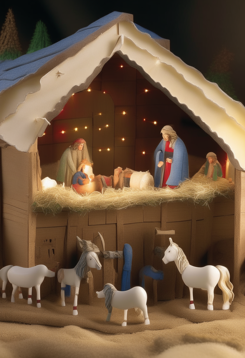 create an omage of the birth of Jesus in the stable