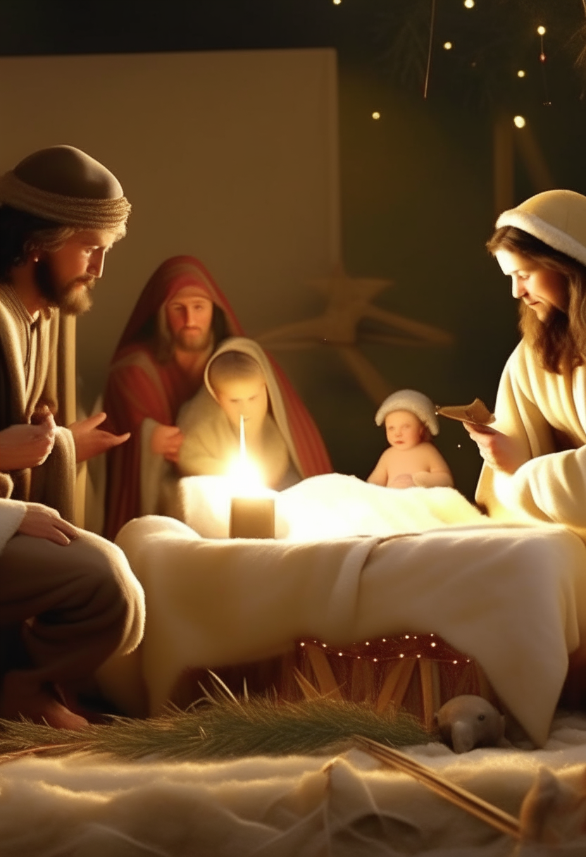 create a video about the birth of Jesus according to the culture of your time