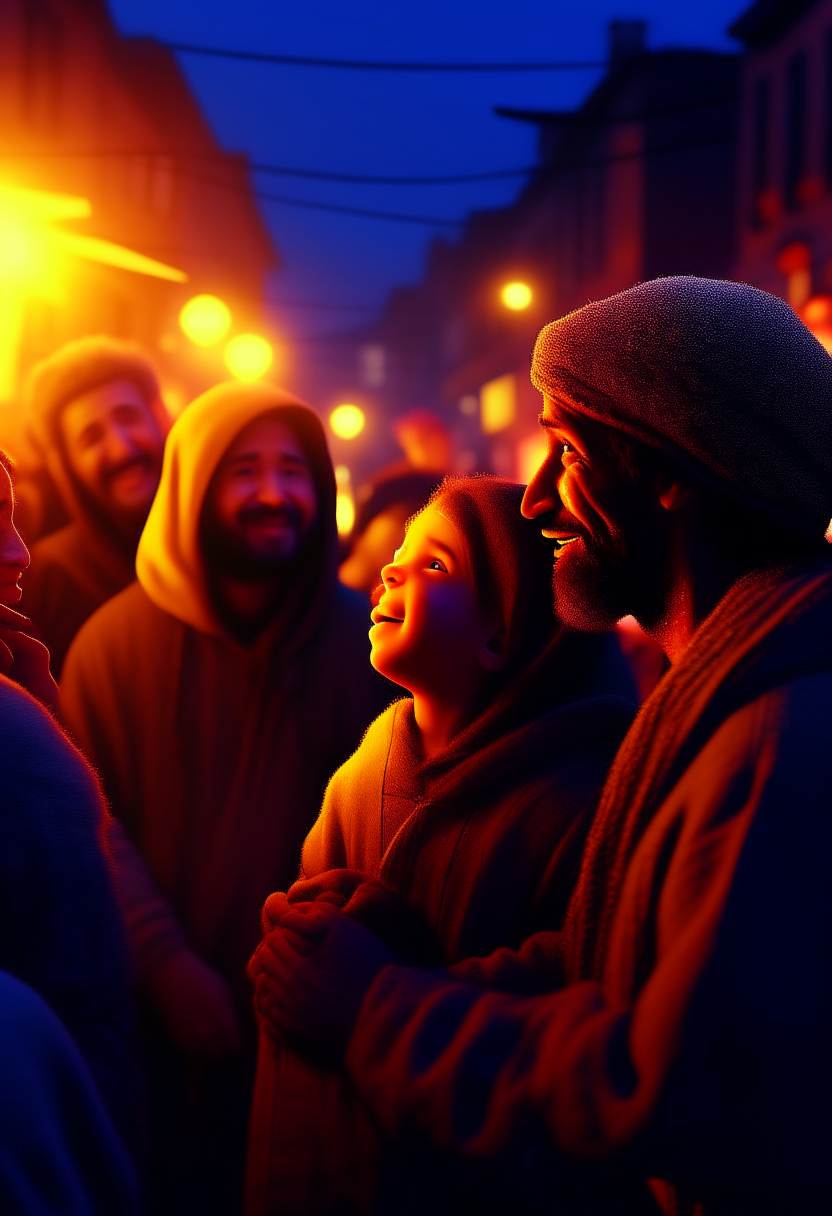 geDevelop an image that celebrates the coming together of different cultures by depicting the birth of Jesus from a global perspective.