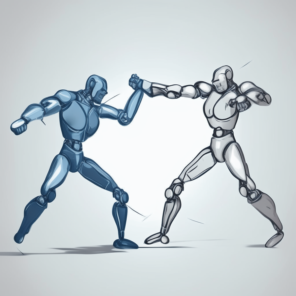 Human beings are fighting and intnse