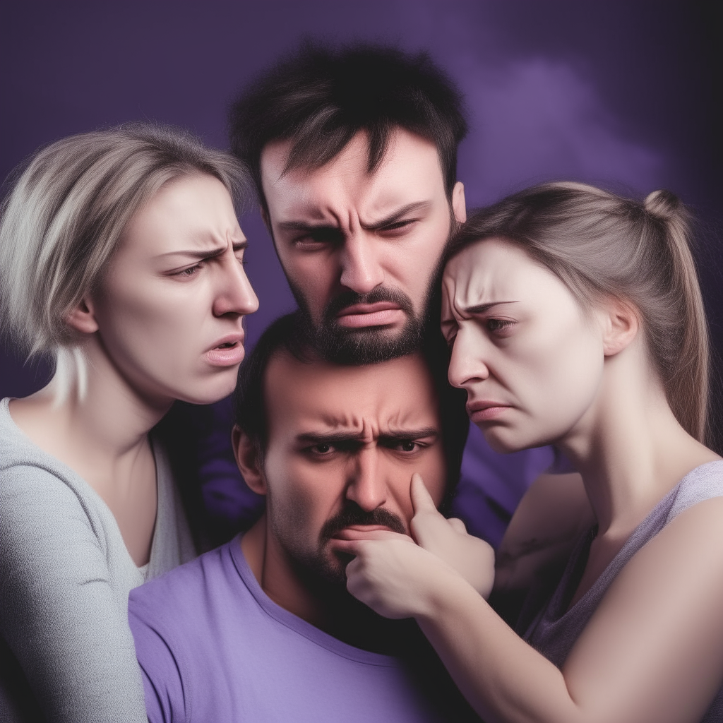 group of people are fighting intense