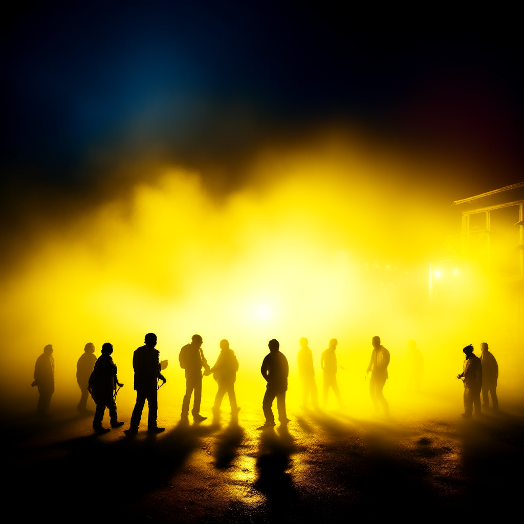 group of people are fighting intense and killing