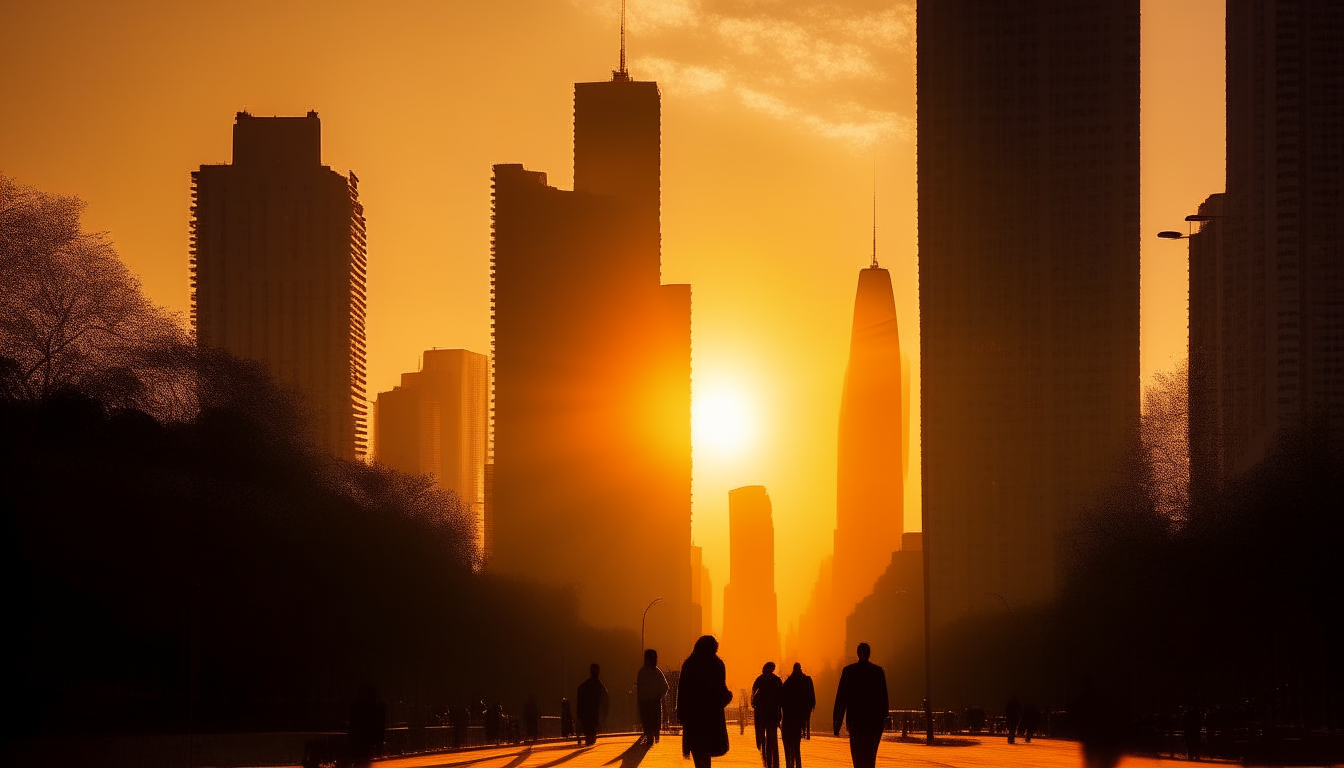 The image design depicts everyday life against the backdrop of tall buildings as a metaphor for a successful life thanks to a strong foundation of faith.