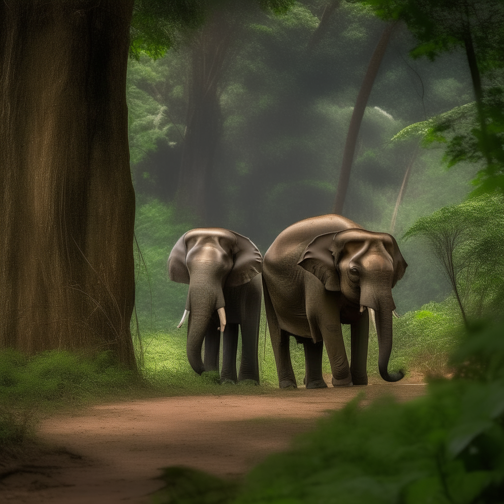• Establish the serene beauty of the Mangi forest, a place where different wildlife coexist peacefully, including a group of elephants led by a wise matriarch.