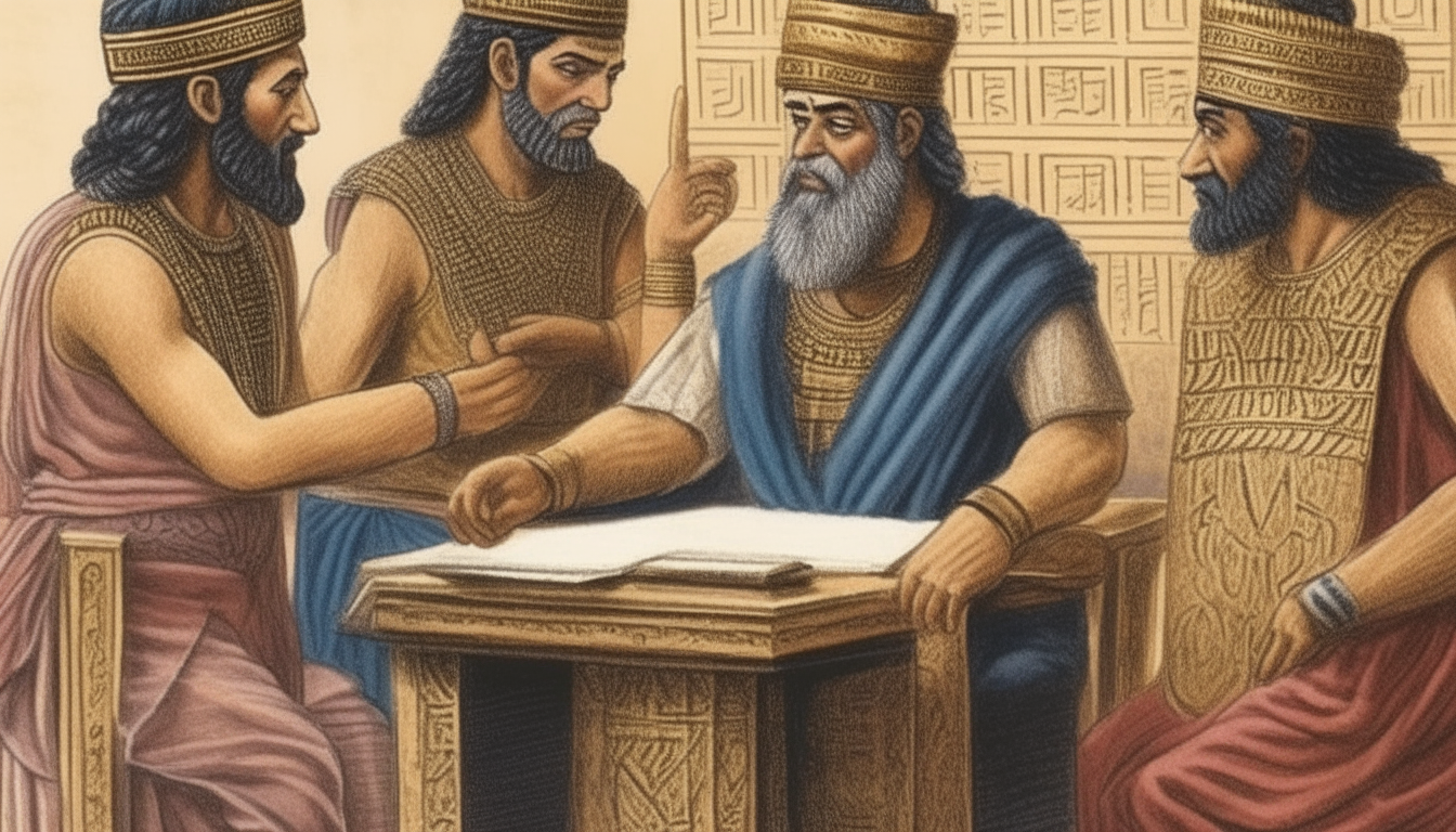 Sumerian scribes debate laws of succession regarding the king's first and second sons