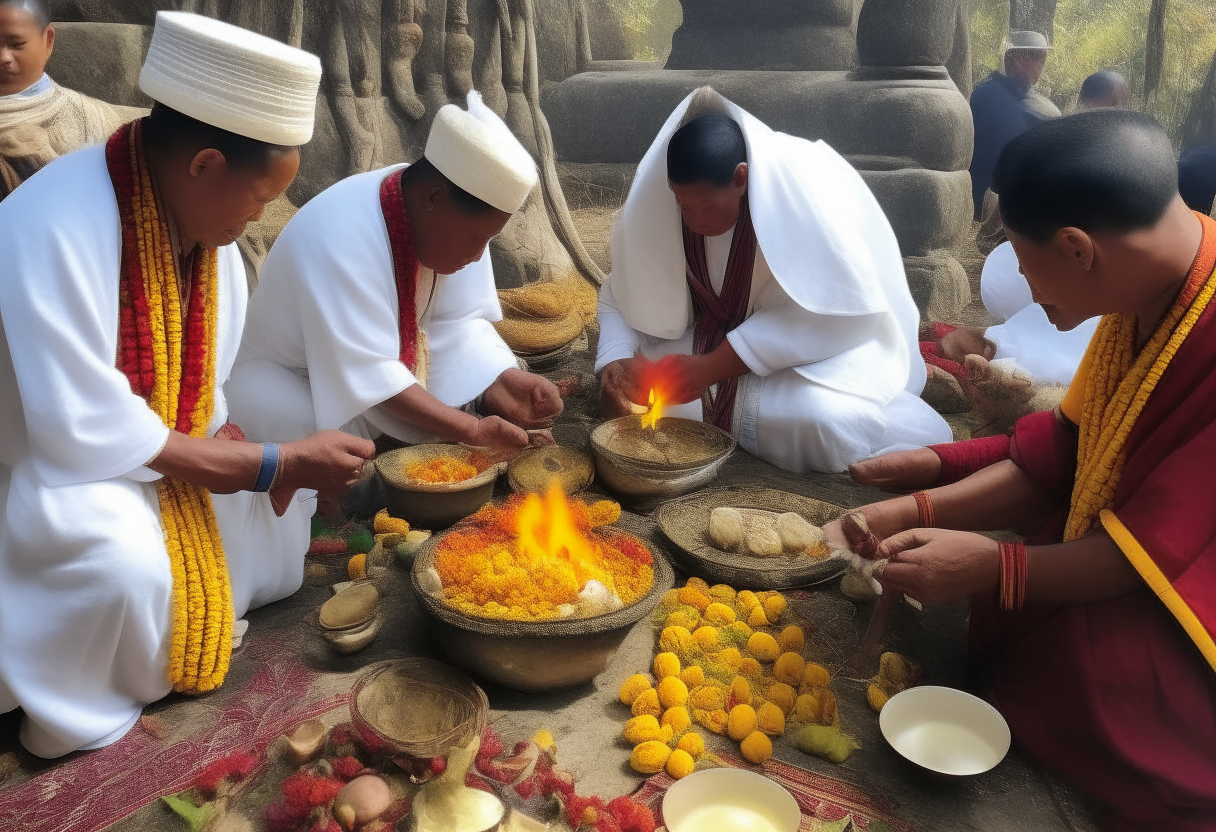 The priests made offerings and sacrifices