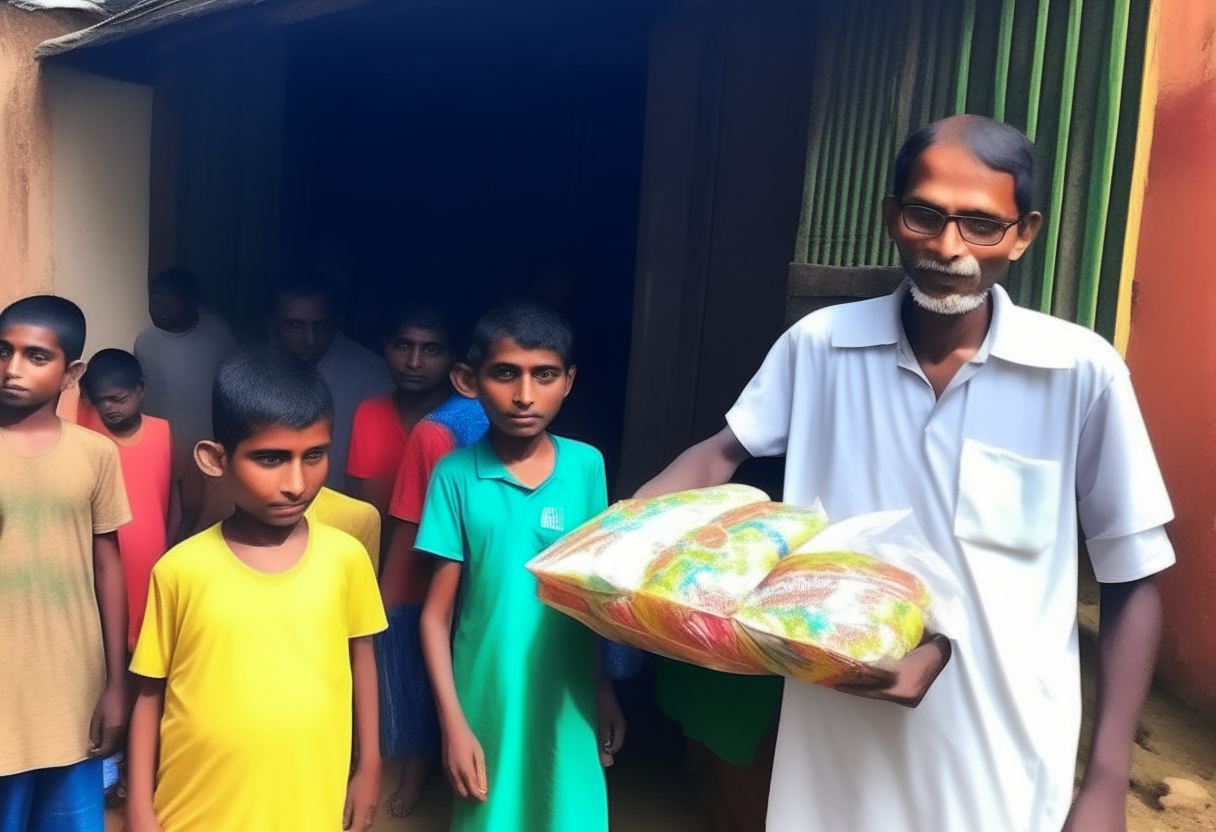Prince Anu brought food to hungry families