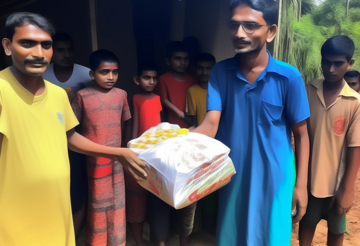Prince Anu brought food to hungry families