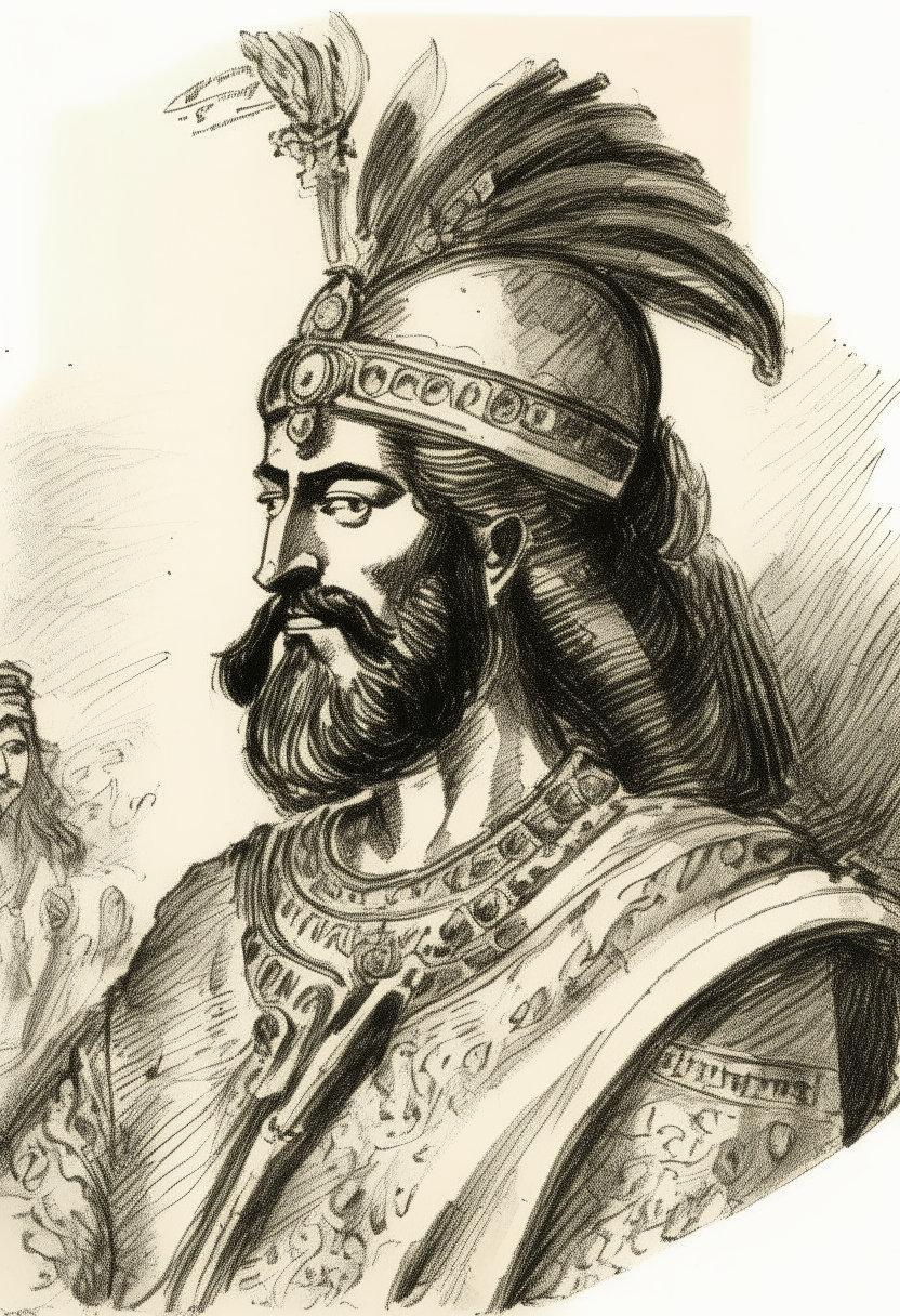 Despite negative views of Xerxes, his influence during the Greco-Persian Wars and on the Achaemenid Empire remains impactful, though controversial, ink sketch