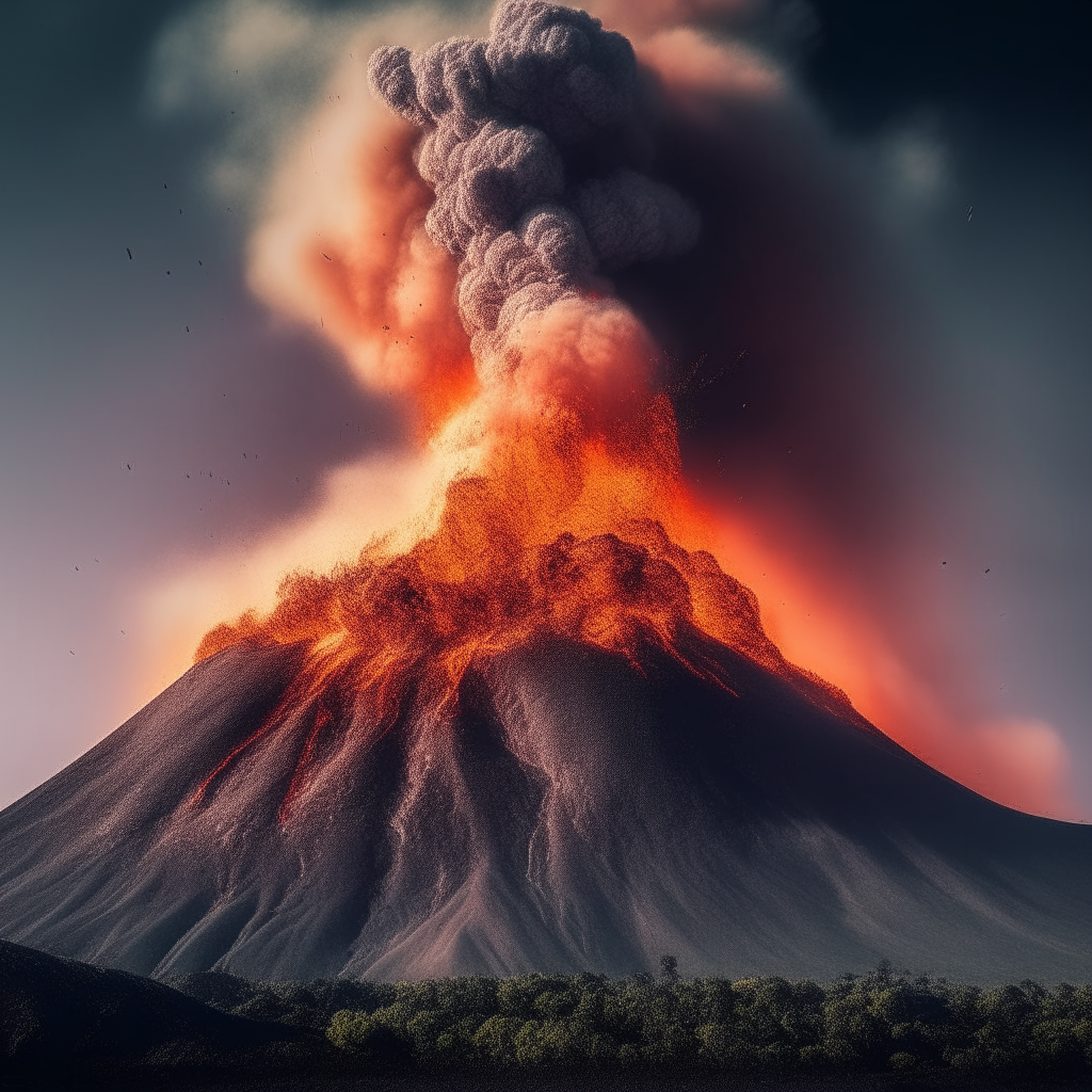 a volcano erupting