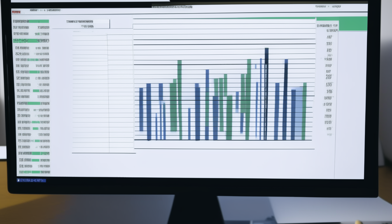 a computer screen with a labeled bar chart
