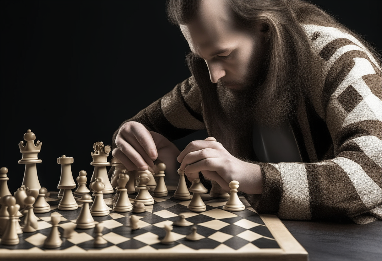 The king plaiting chess 